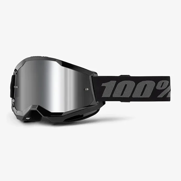 100% Strata 2 Goggle - Black Silver Mirror Lens