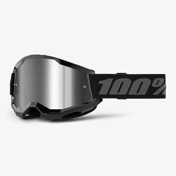 100% Strata 2 Goggle - Black Silver Mirror Lens