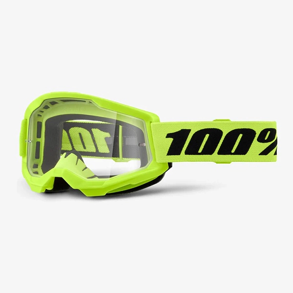 100% Strata 2 Goggle - Neon Yellow Clear Lens