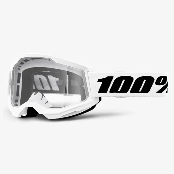 100% Strata 2 Goggle - White Clear Lens 50027-00019