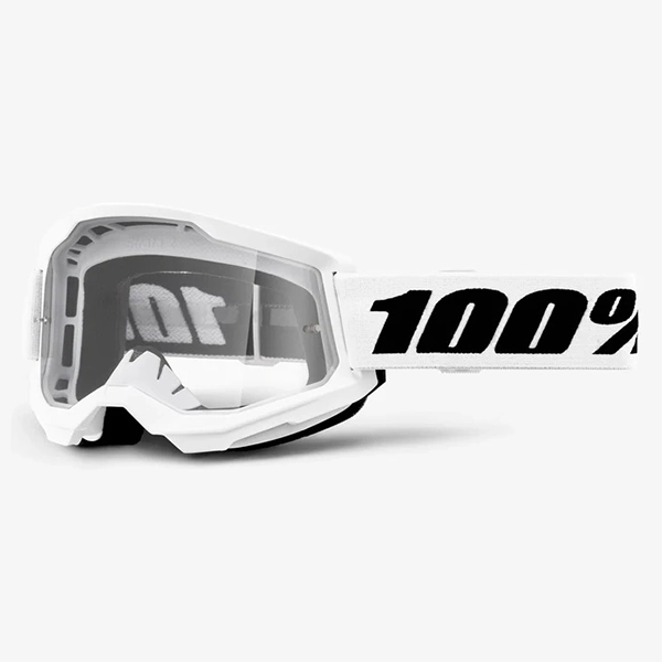 100% Strata 2 Goggle - White Clear Lens 50027-00019
