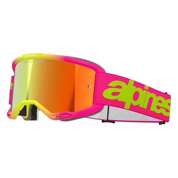 Alpinestars Vision 5 Woodmark Goggles - Pink Fluo/Yellow Mirror Red
