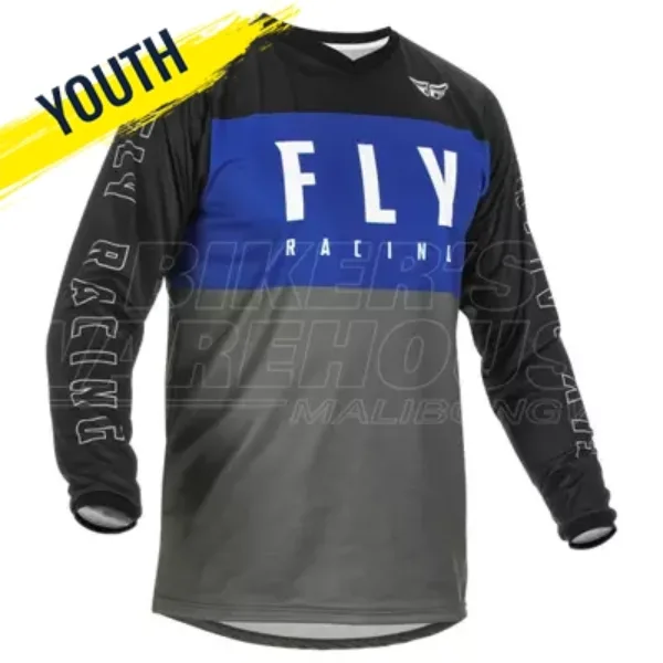 Fly F-16 Youth MX Jersey (2022) - Blue/Grey/Black