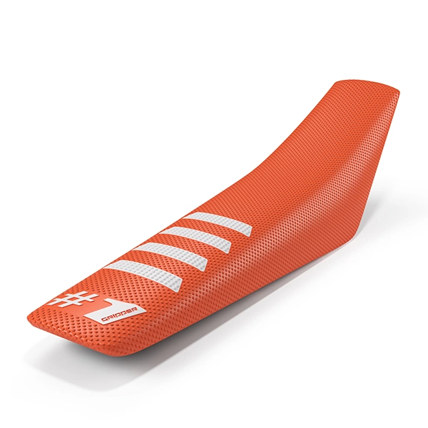 OneGripper Seat Cover - RIBBED - Orange/White