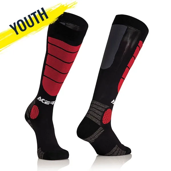 Acerbis Impact Youth MX Socks - Black/Red