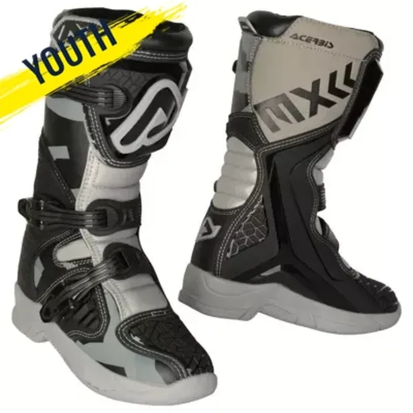 Acerbis X-Team Youth Motocross Boots - Black/Grey