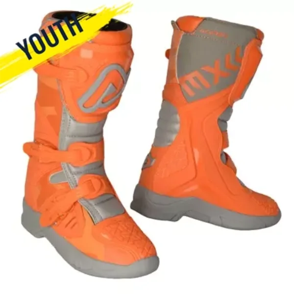 Acerbis X-Team Youth Motocross Boots - Orange/Grey