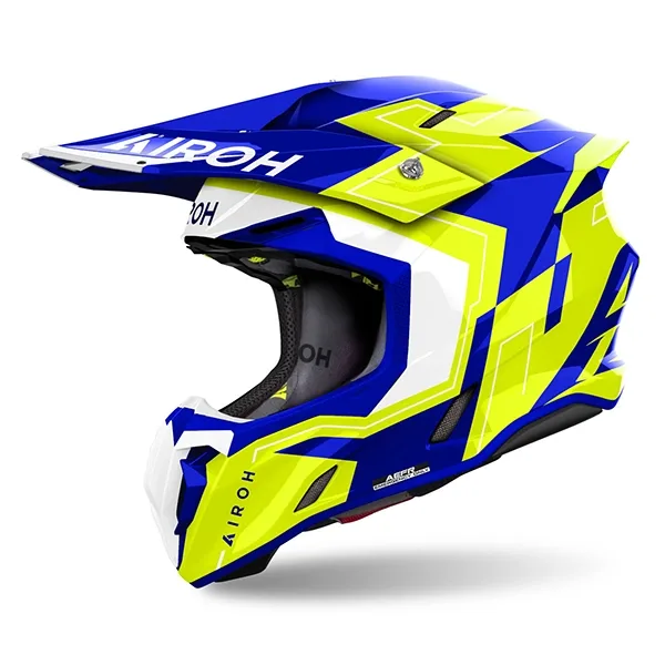 Airoh Twist 3 Dizzy Motocross Helmet - Blue Yellow Gloss