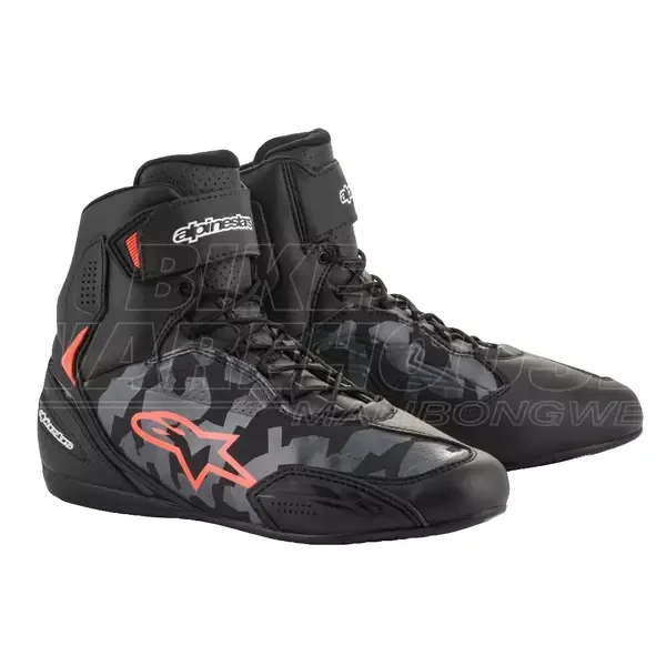Alpinestars Faster 3 Riding Shoes - Black/Grey/Camo/Red
