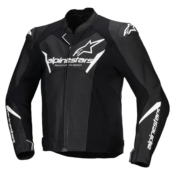 Alpinestars Faster V3 Airflow Leather Jacket - Black/White