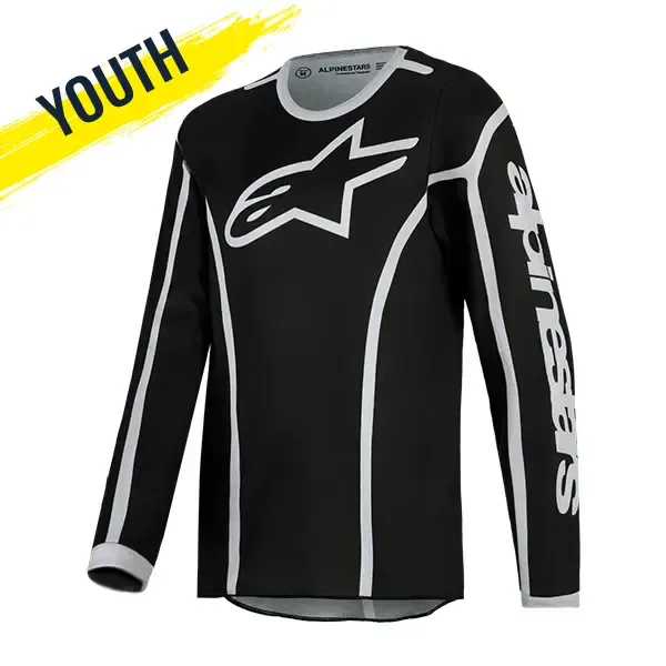 Alpinestars Fluid Apex V2 Youth Jersey - Black/Silver