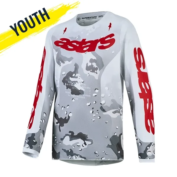 Alpinestars Fluid Lone Youth Jersey - Camo/White/Red