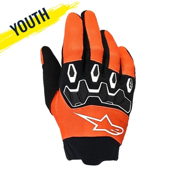 Alpinestars Full Bore V2 Youth Gloves (2026) - Orange/White/Black