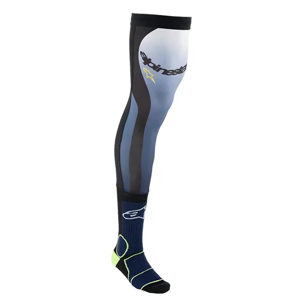 Alpinestars MX Long Knee Brace Socks - Blue/Yellow