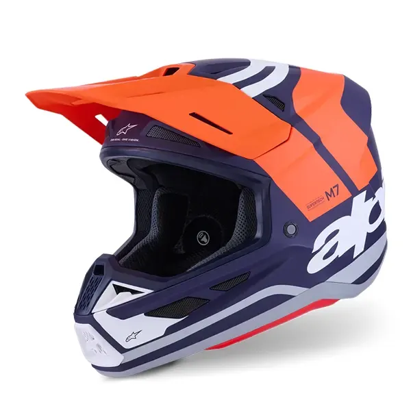 Alpinestars S-M7 Core Helmet - Matt Orange/Blue