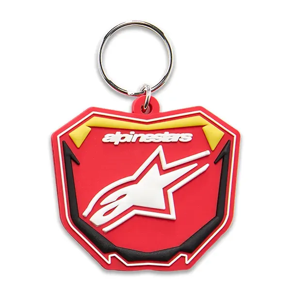 Alpinestars Plate Key Fob - Red/Yellow/Black 1216-91200-3510