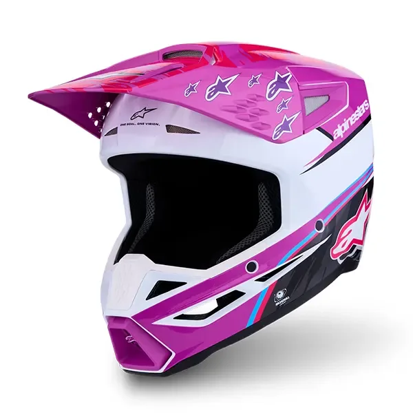 Alpinestars SM3 Falcon MX Helmet - Glossy Purple/White/Black/Pink