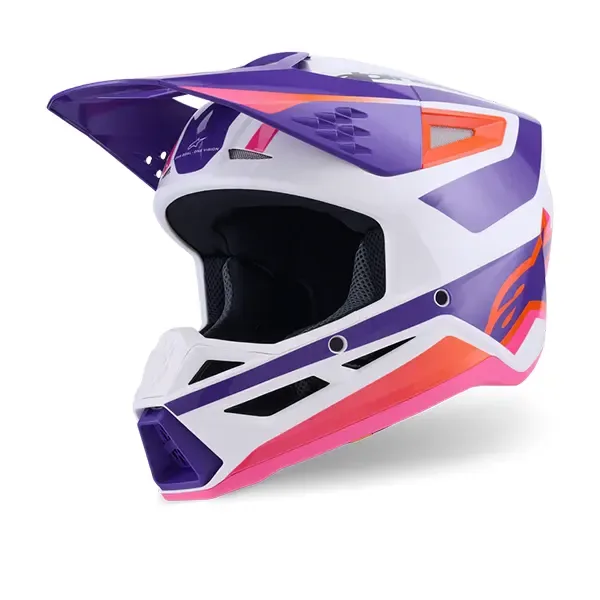 Alpinestars SM3 Heat MX Helmet - Glossy White/Purple/Pink 8300926-1949