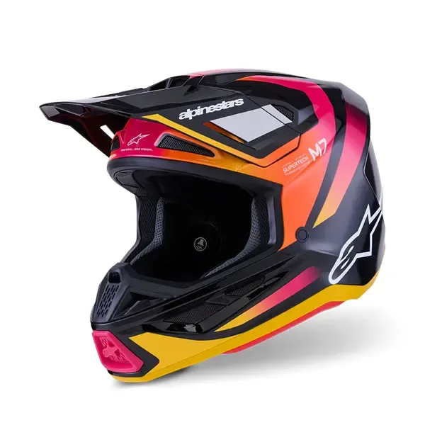 Alpinestars S-M7 Fuse MX Helmet - Glossy Black/Yellow/Pink 8301526-1564