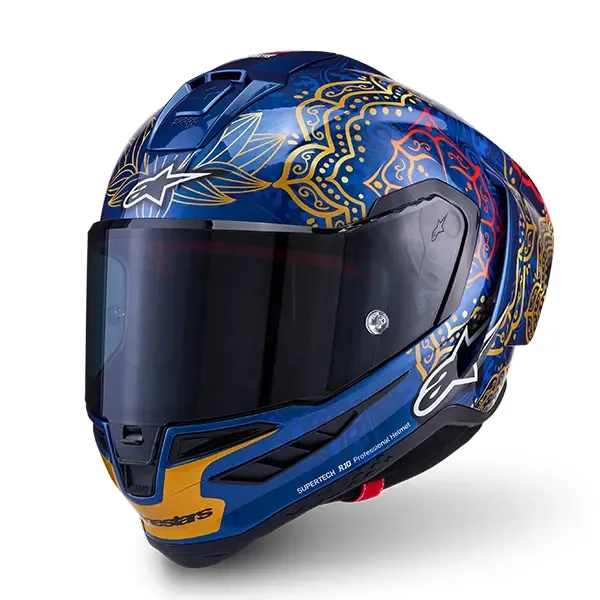 Alpinestars Supertech R10 Martinator Thai Helmet - Blue/Black/Red/Gold Glossy