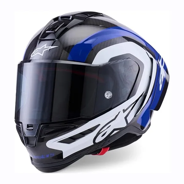 Alpinestars Supertech R10 Arius Helmet - Black/White/Blue Glossy