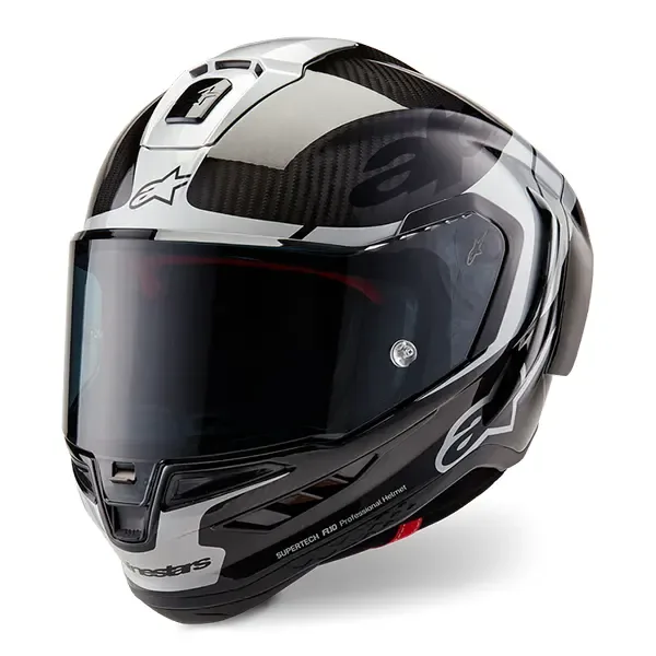 Alpinestars Supertech R10 Element Full Face Helmet - Black/Carbon Silver/Black Glossy