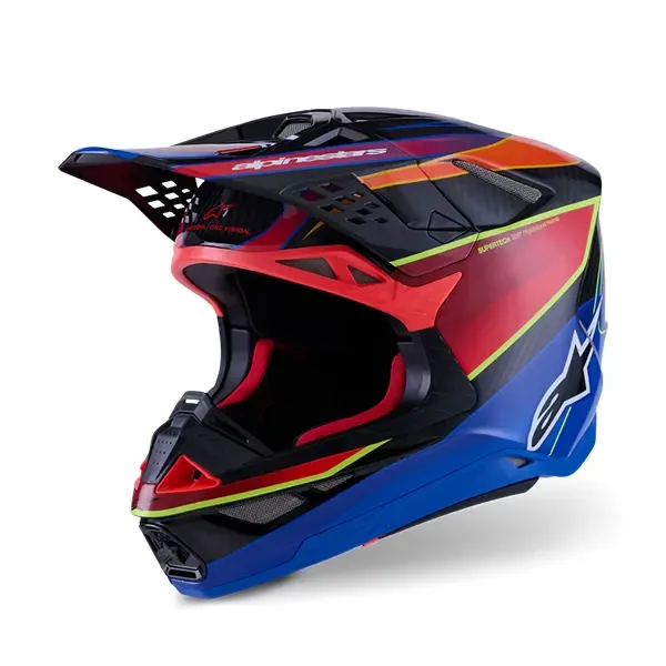 Alpinestars Supertech M10 Era Helmet - Blue/Red/Yellow Glossy 8301123-7356