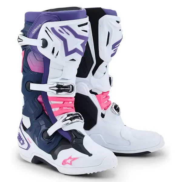 Alpinestars Tech 10 Boots - Violet/Navy/Pink
