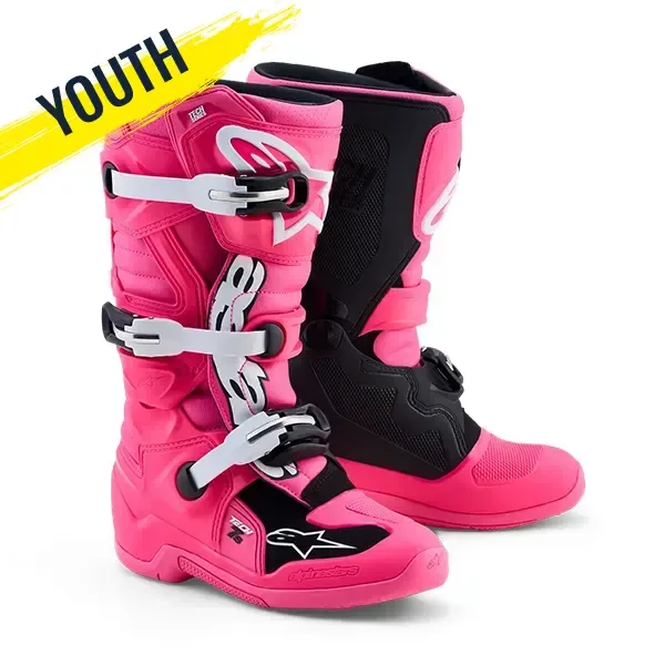 Alpinestars Tech 7S Youth Boots - Pink/Black/White