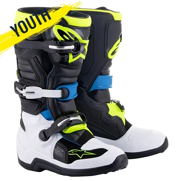 Alpinestars Tech 7 Youth Motocross Boots - Black/White/Yellow