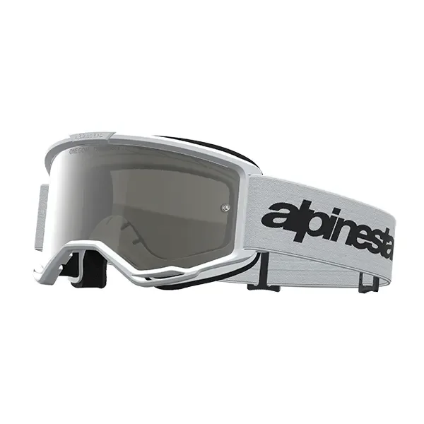 Alpinestars Vision 3 Wordmark Goggles - White/Black Mirror Silver