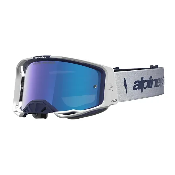 Alpinestars Vision 8 Amber Goggles - Navy/White Mirror Blue