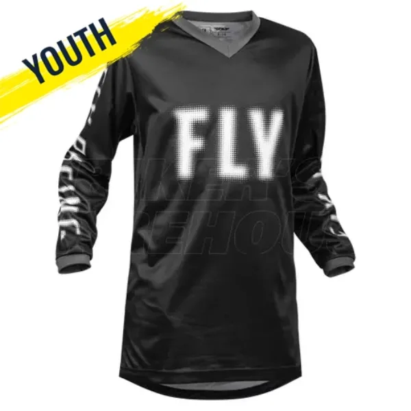 Fly F-16 Youth MX Jersey (2023) - Black/White