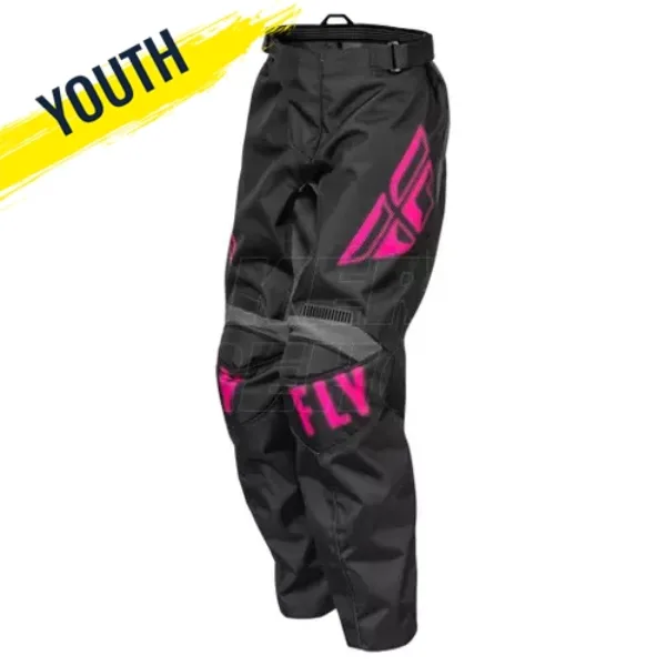 Fly F-16 Youth MX Pants (2023) - Black/Pink