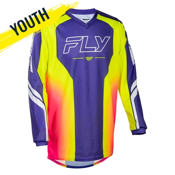 Fly F-16 Raze Youth Jersey- Purple/Red/Yellow