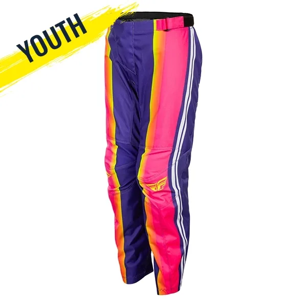 Fly F-16 Raze Youth Pants - Purple/Red/Yellow