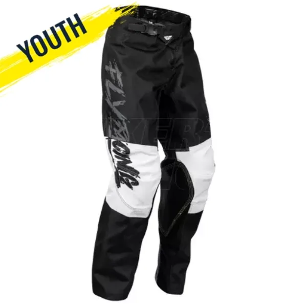 Fly Kinetic Khaos Youth MX Pants - Grey/Black/White