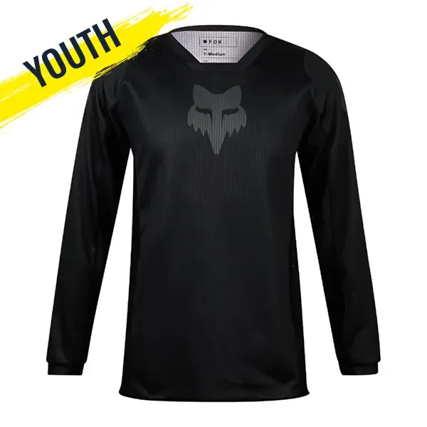 Fox 180 Blackout Youth MX Jersey - Black 31430-021