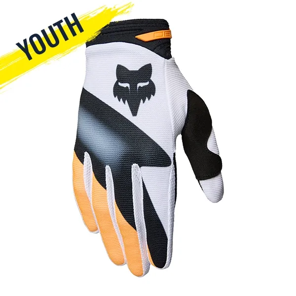 Fox 180 Noble Youth Gloves - Black/White 38612-018