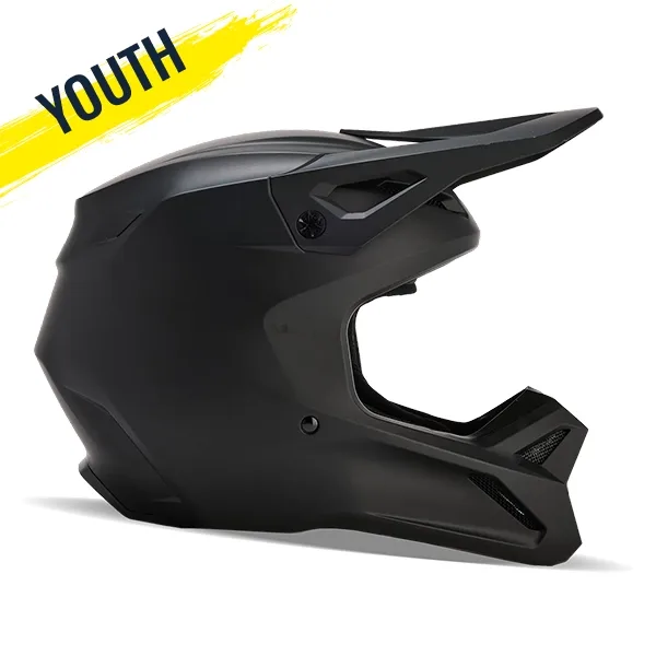 Fox V1 Solid Youth Helmet - Matt Black
