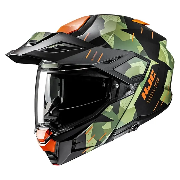 HJC i80 Roki Adventure Helmet - MC47SF Black/Green/Orange