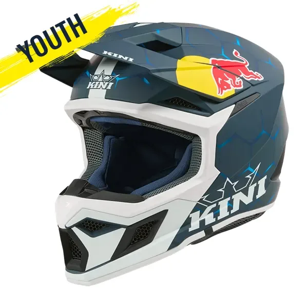 Kini Red Bull MX3 1.0 Youth Helmet - Blue/White