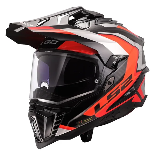 LS2 MX701 Explorer Carbon Frontier II Motocross Helmet - Orange