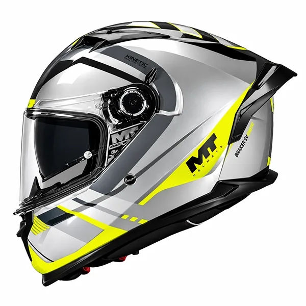 MT Braker SV Inception C2 Helmet- Gloss Grey/Yellow