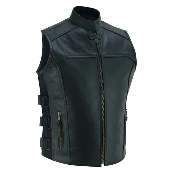 Nexo Mens Leather Sonic Vest - Black