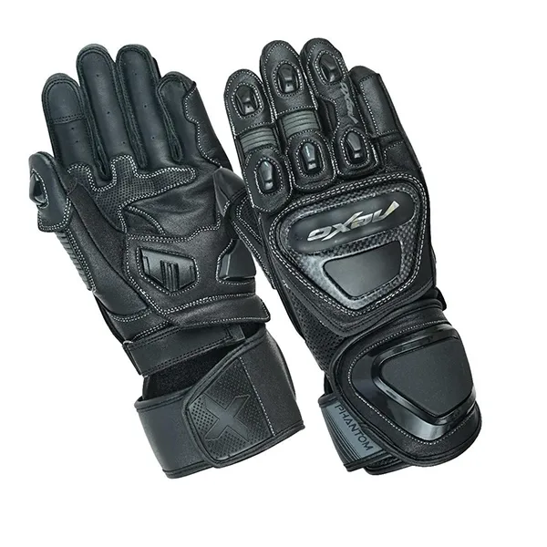 Nexo Phantom Leather Track Gloves – Black/Grey