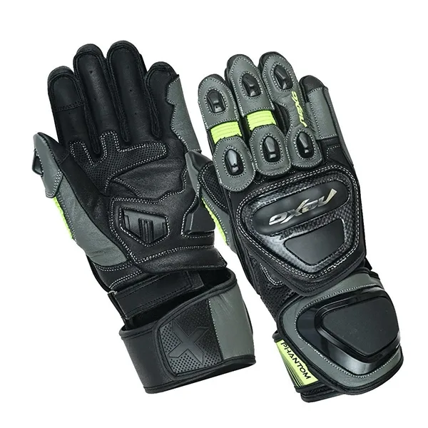 Nexo Phantom Leather Track Gloves – Black/Hi Vis