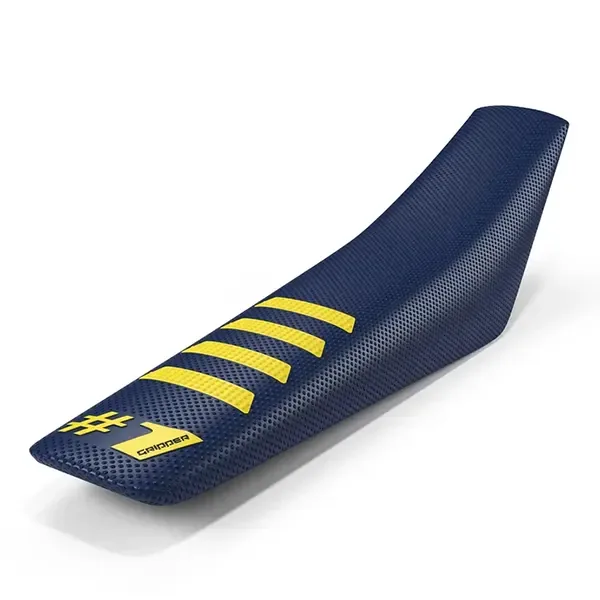 OneGripper Seat Cover - RIBBED - Dark Blue/Yellow