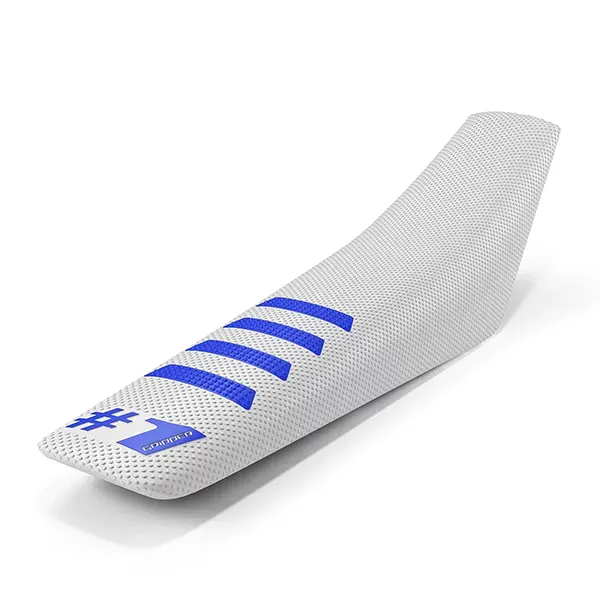 OneGripper Seat Cover - RIBBED - White/Blue