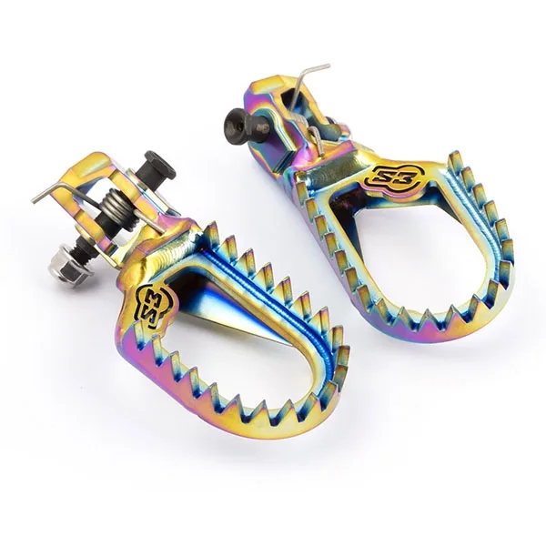 S3 Titanium Rainbow Footrests